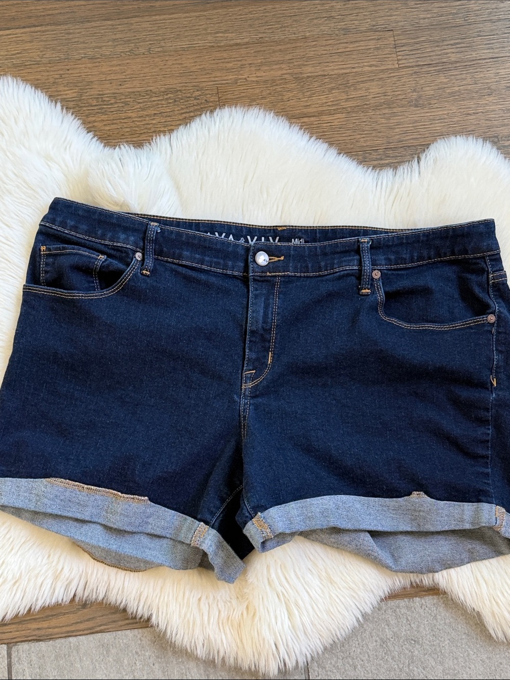 Ava & Viv Dark Indigo Midi Shorts
